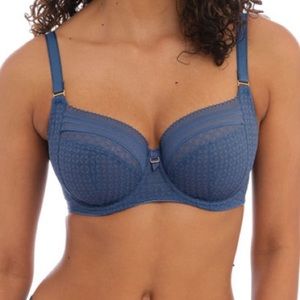 Freya Viva side support bra in lace vintage denim, 28G UK